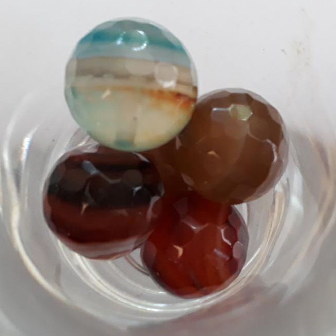 Faceted Banded Agate Round - Brown 12mm