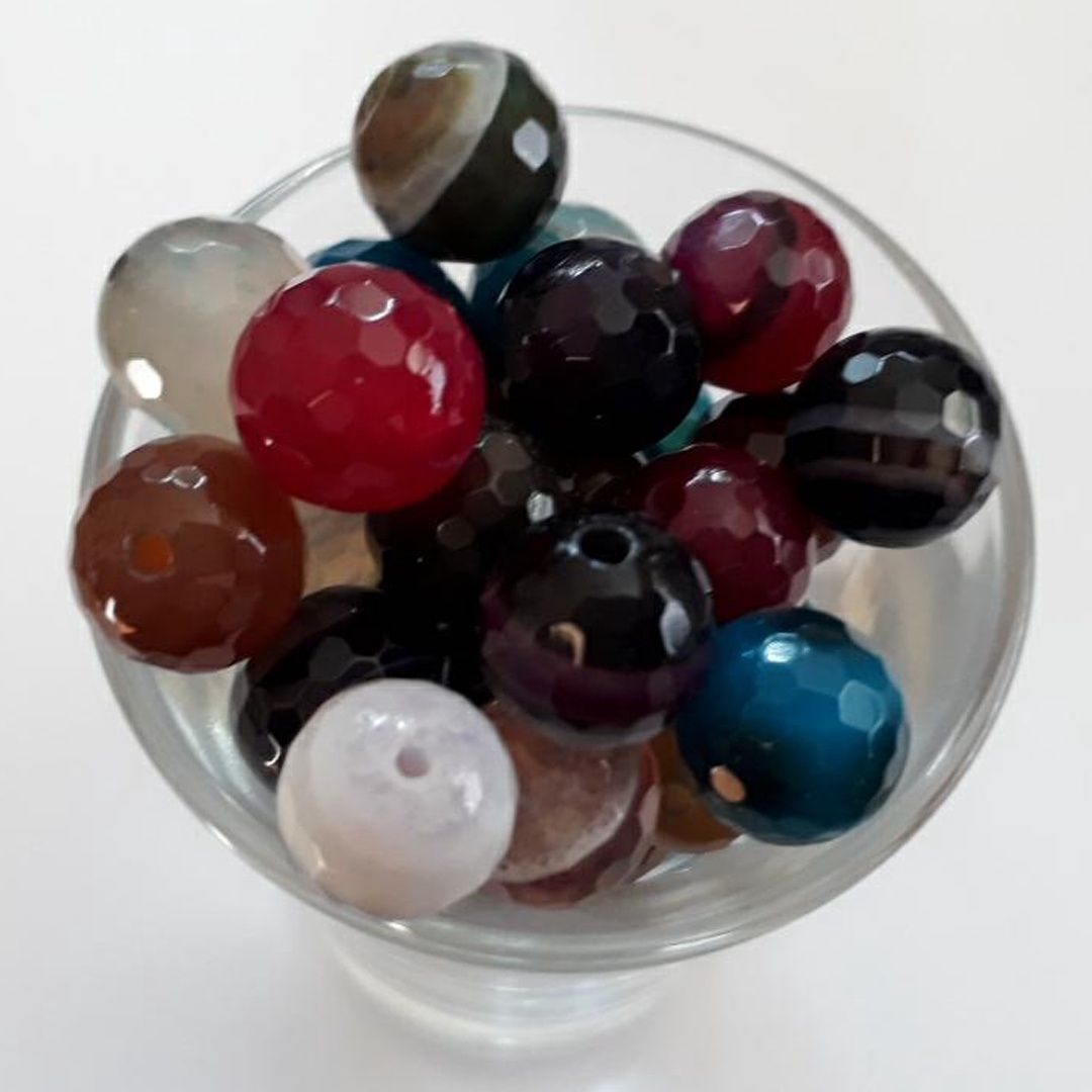 Faceted Banded Agate Round - Multi 10mm