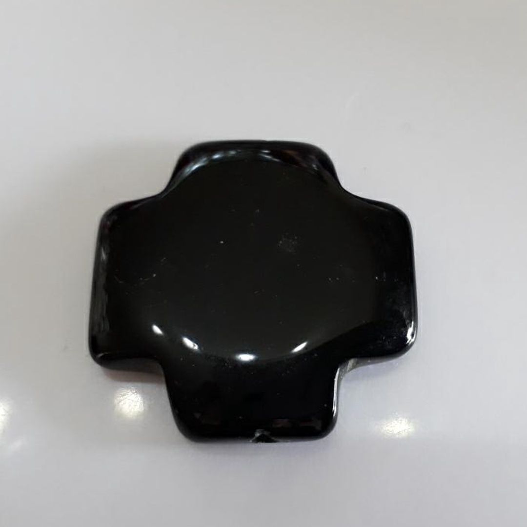 Agate Cross - Black 30mm