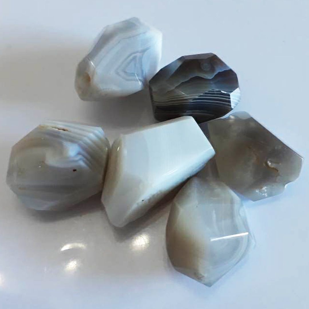 Botswana Agate Faceted Nuggets - 20mm