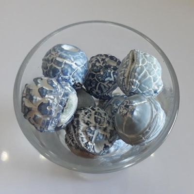Druzy Quartz Agate Round - Blue 14mm