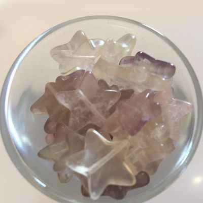 Rainbow Fluorite Star - Purple 15mm