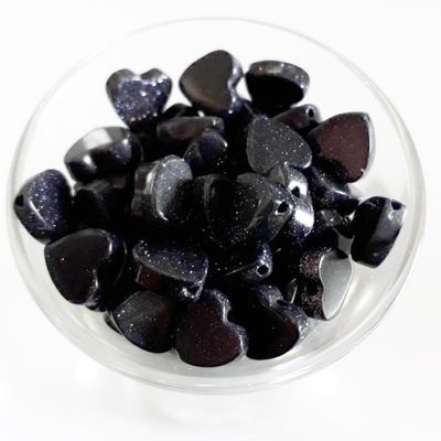 Blue Goldstone Heart - 8mm