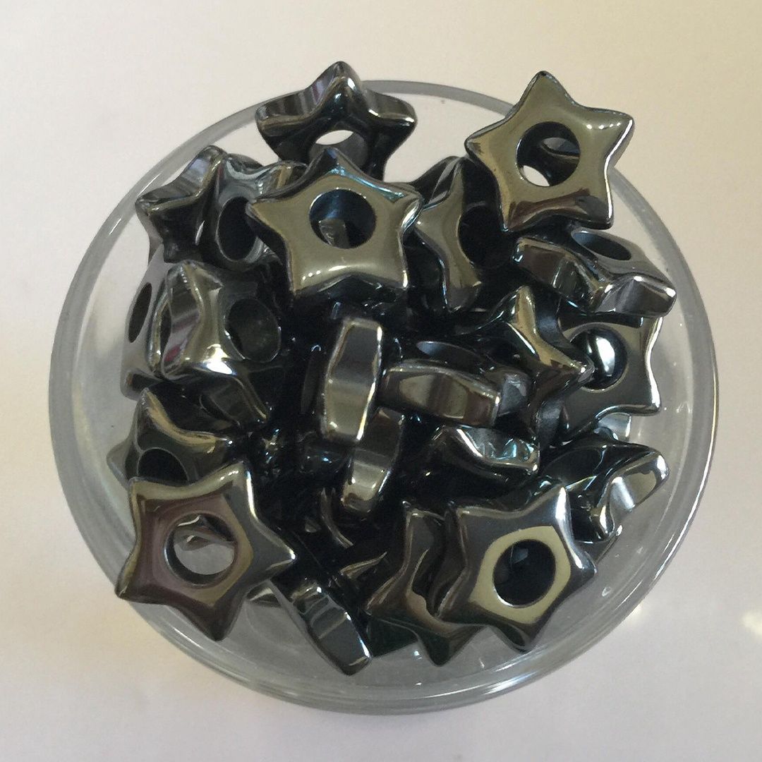 Hematite Star, Centre Hole - 10mm