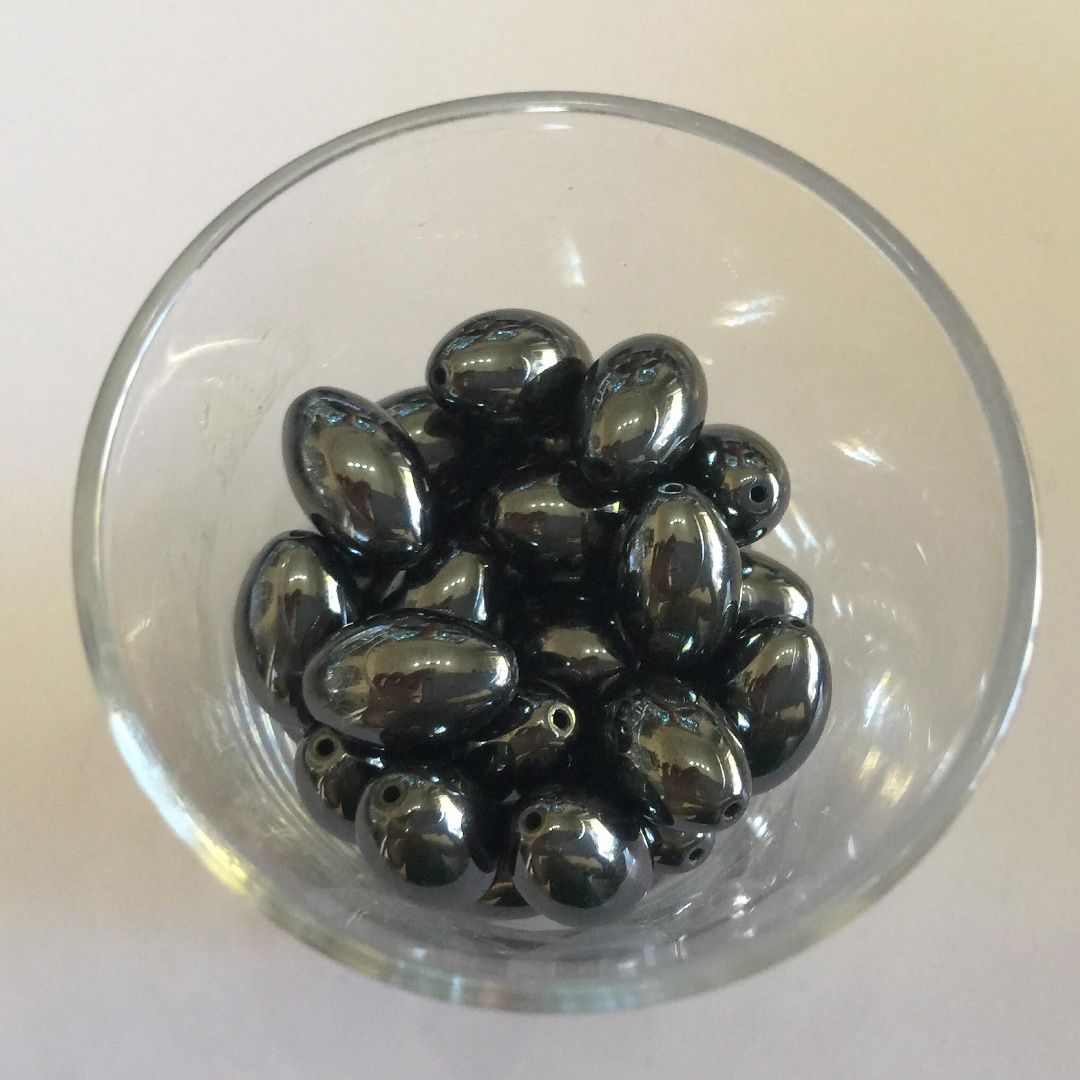 Hematite Large Oval - 12mm