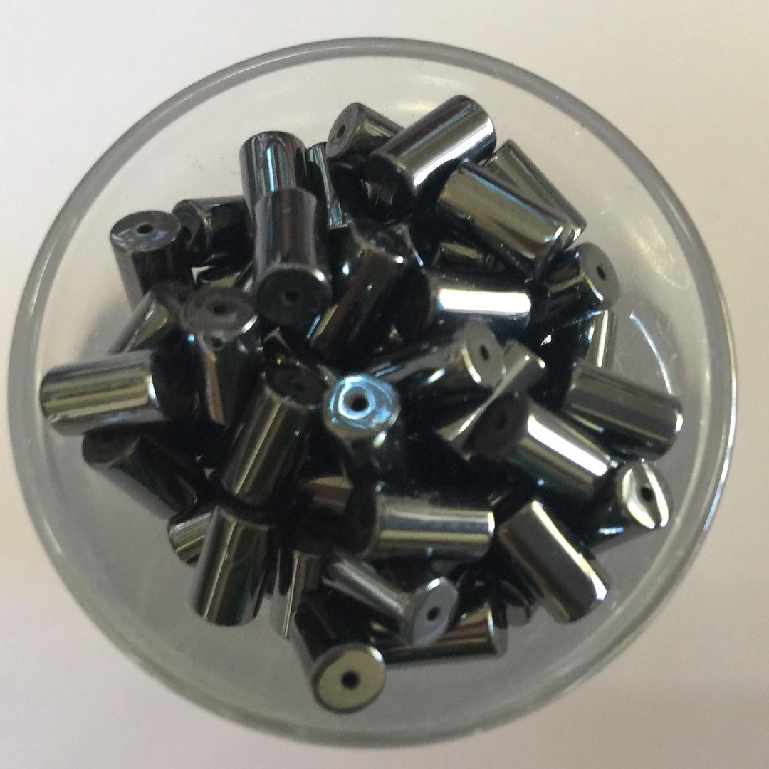 Hematite Medium Cylinder - 7mm