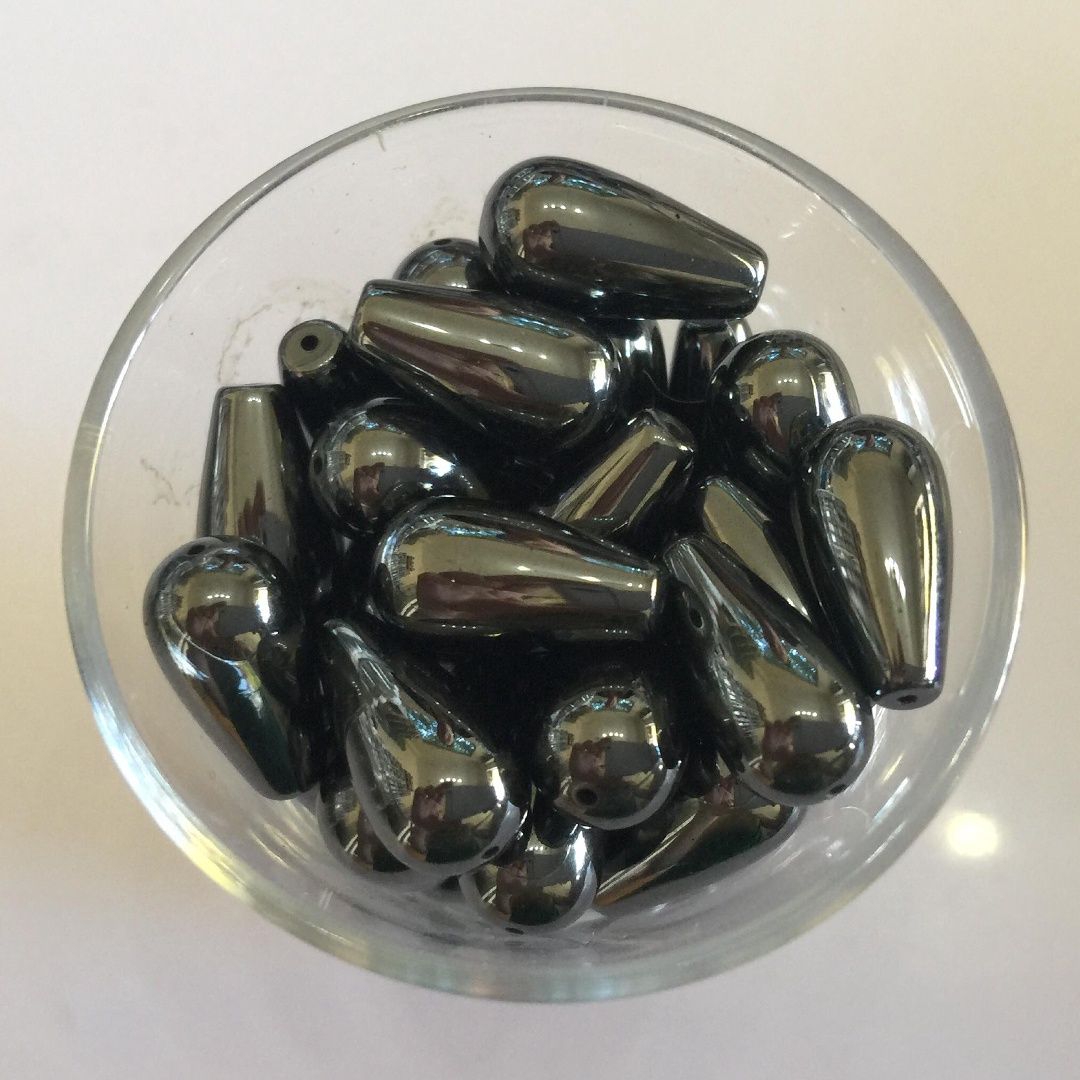 Hematite Small Drop - 15x8mm