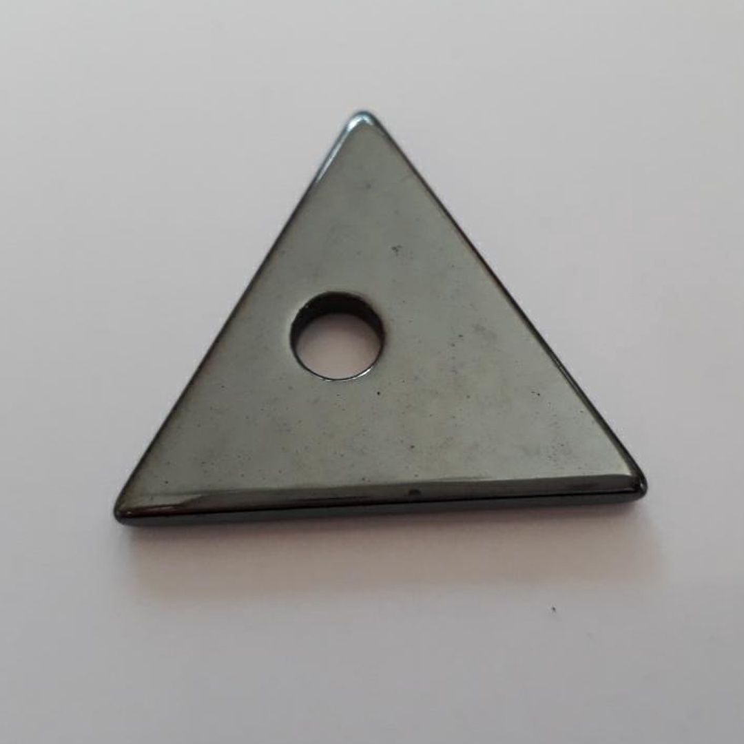Hematite Bottom Holed Triangle - 28mm