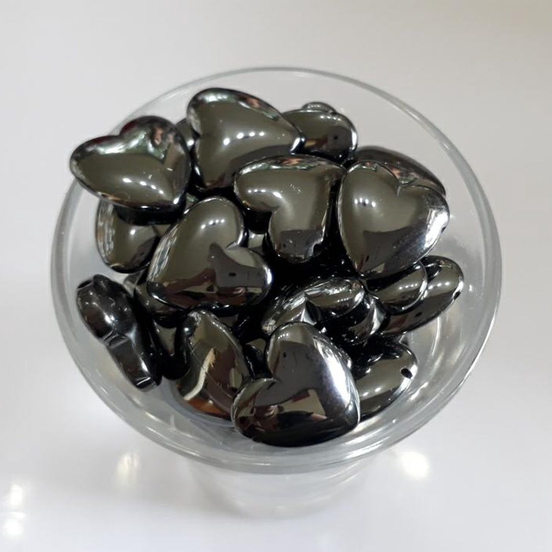 Hematite Side Drilled Heart - 11mm
