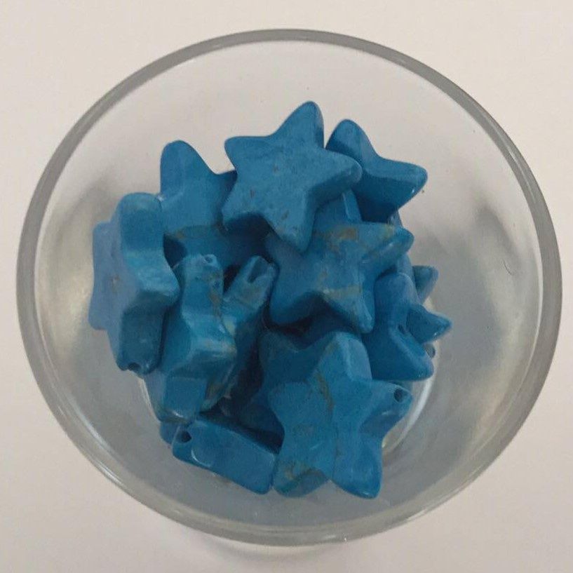 Howlite Star - Blue 15mm