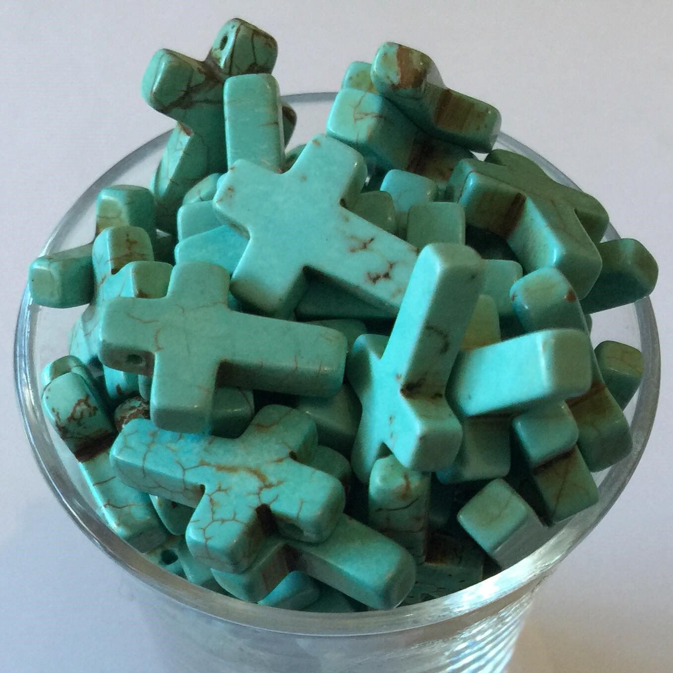 Howlite Crosses - 17x11mm