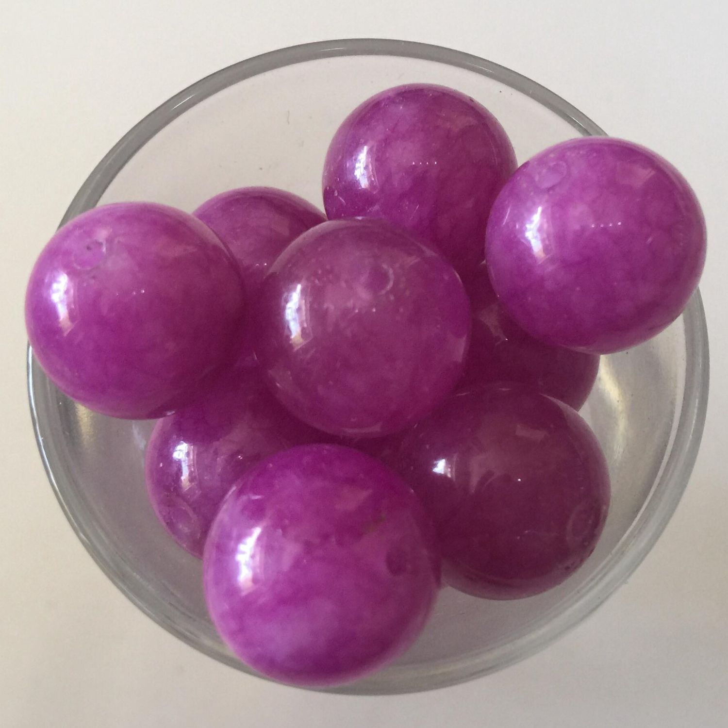 Dyed Jade Round - Magenta 12mm