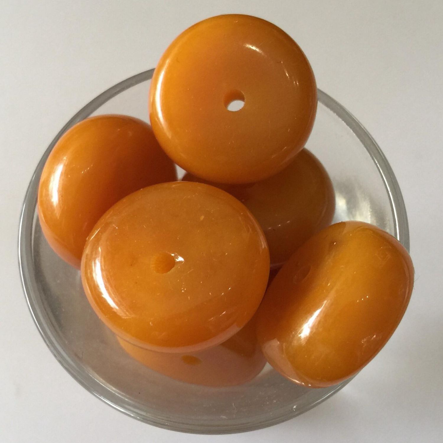 Amber Flat Round - 18mm (PER GRAM)