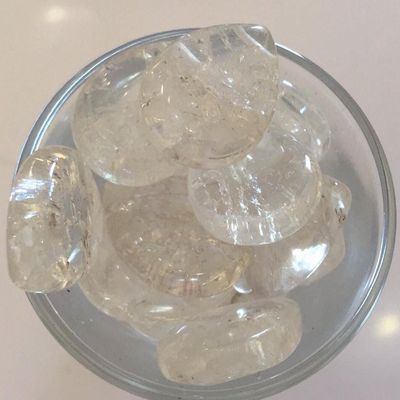 Clear Quartz Crackle Effect Drop - 20x15mm