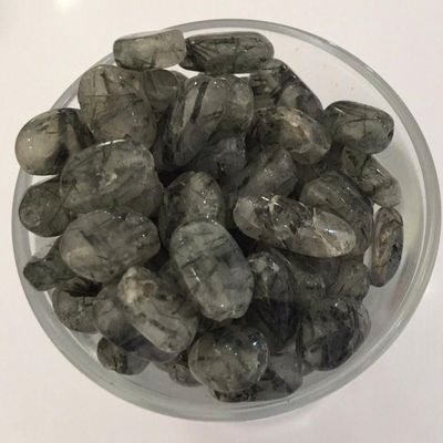Rutilated Quartz Oval - Grey 7-12mm