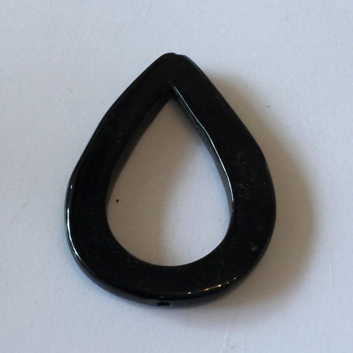 Black Quartz Open Teardrop - 50mm