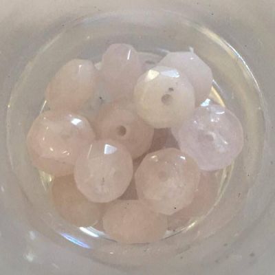 Faceted Rose Quartz Rondelle - 8mm