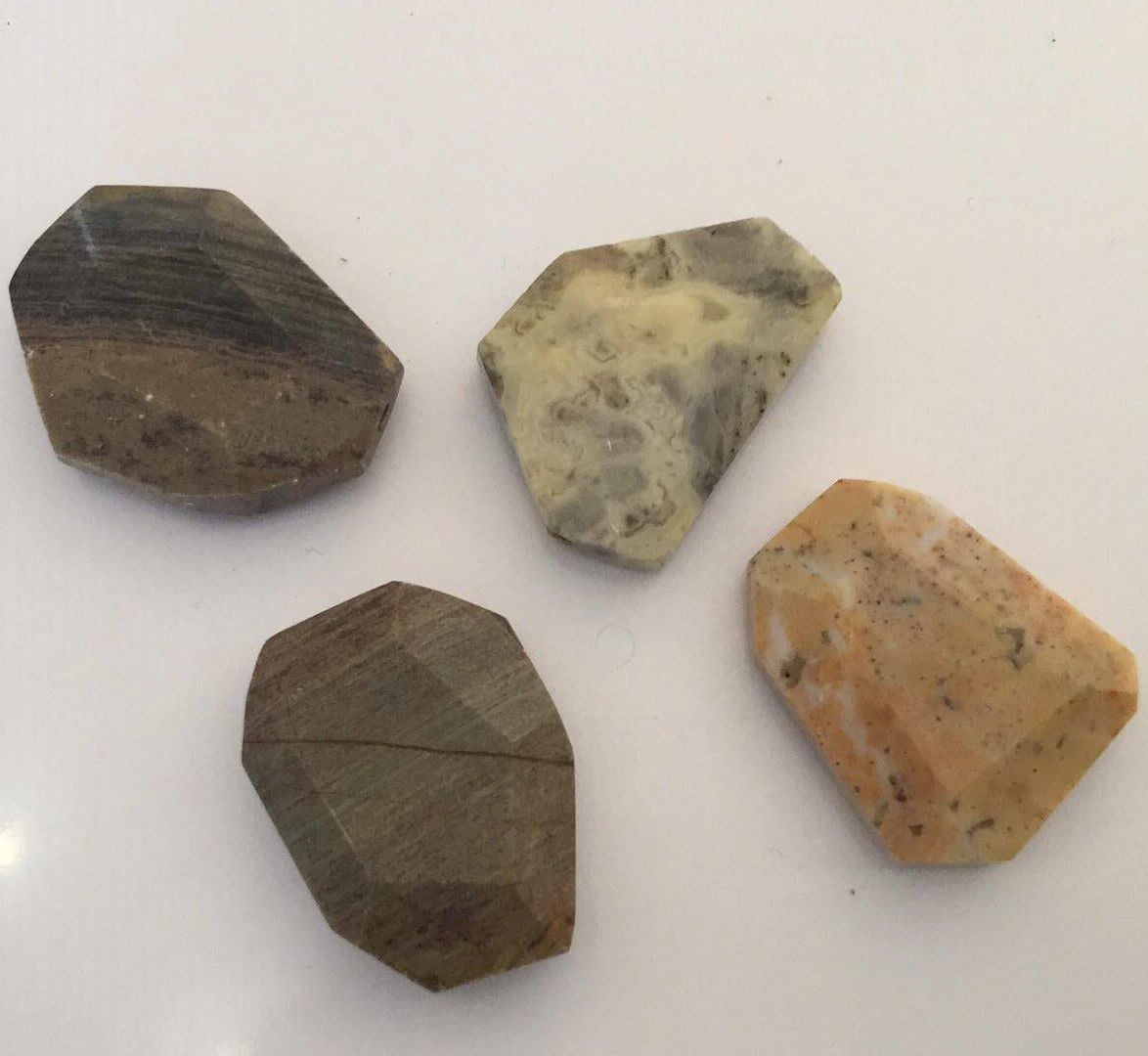 Semi Precious Free-Form Faceted Flat Nuggets - 25x40mm