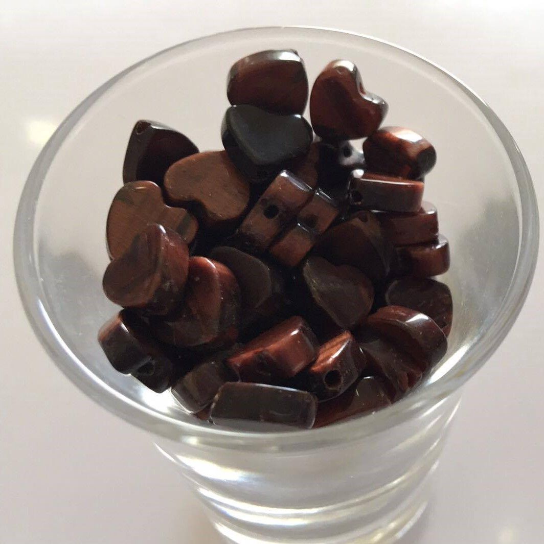 Red Tigers Eye Heart - 8mm