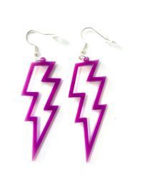 Purple Lightening Bolt Earrings