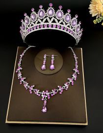 Evening Purple Rhinestone Necklace