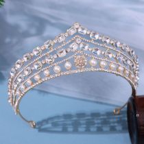 Crystal &amp; Pearl Crest Tiara