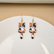 Kitty With Swinging Tail Earrings