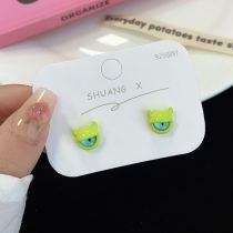 Green Eye Monster Earrings