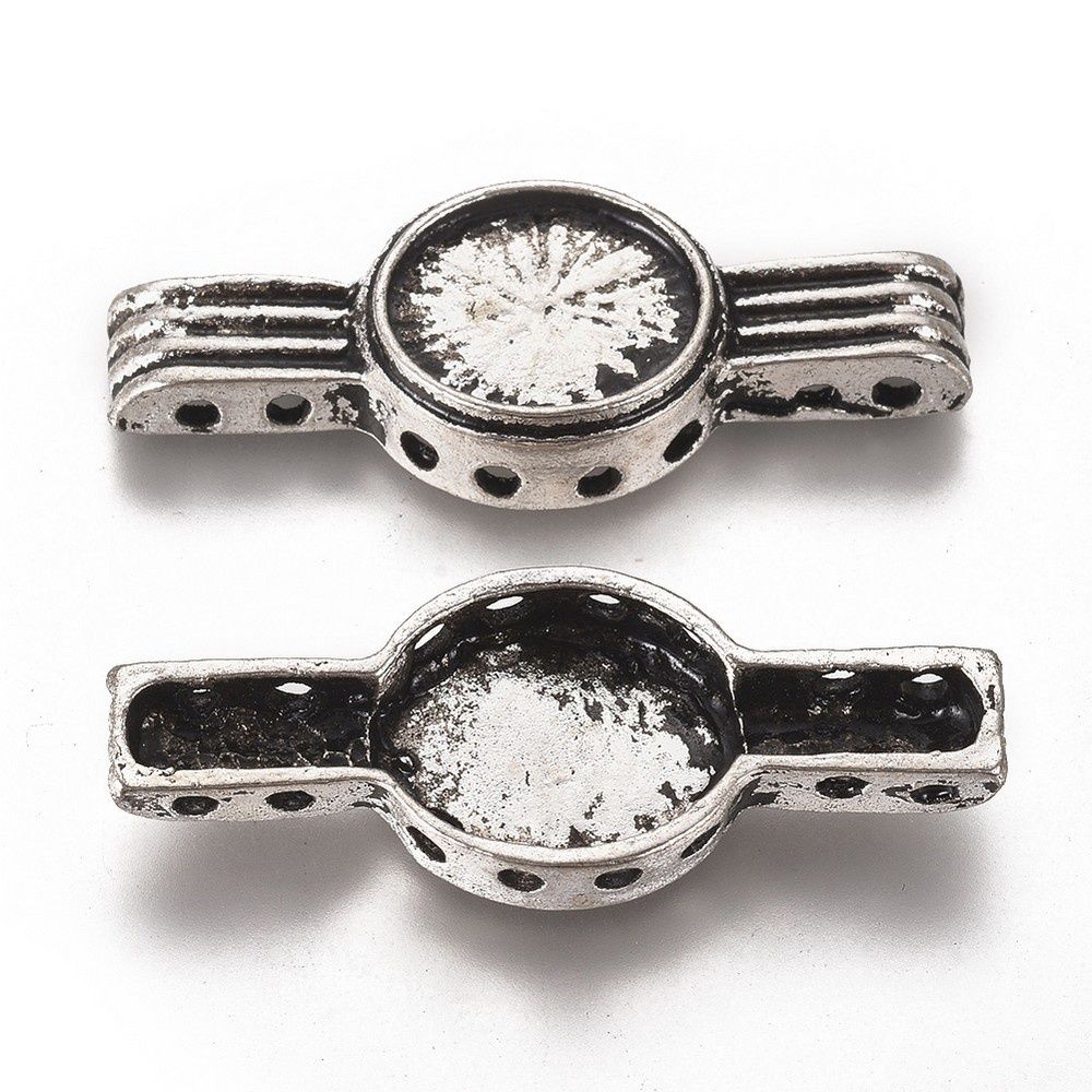 8 Strand Connector - Silver 12x10mm