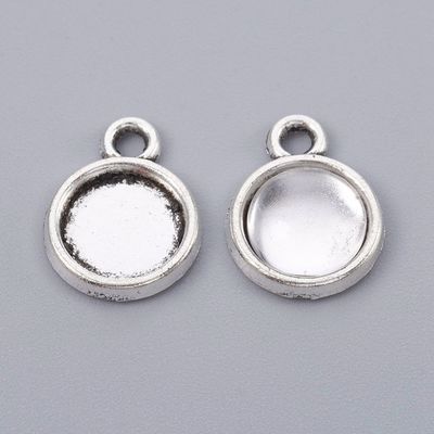 Bezel Setting With Glass - Ant. Silver 8mm
