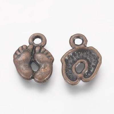 Feet Charm - Copper 14x10mm
