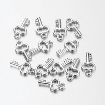 MP Steampunk Skeleton Key - Silver 17x9mm