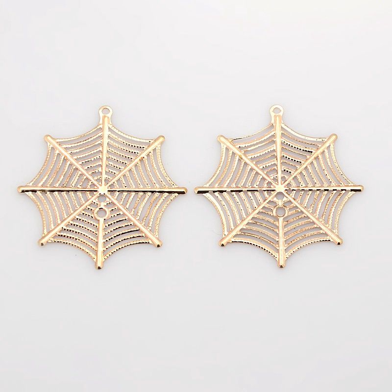 Spider Web Charm - Rose Gold 42x39mm