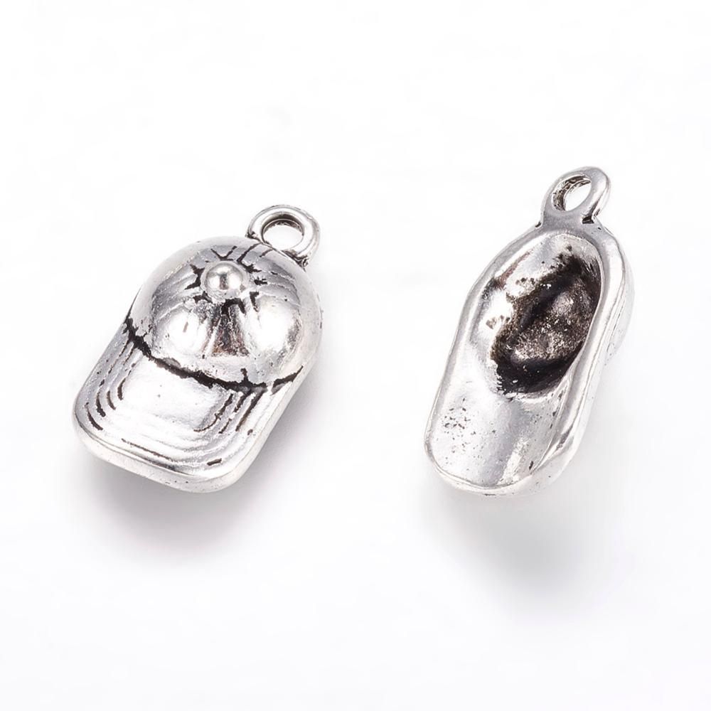 Baseball Cap Charm - Silver 10x19mm