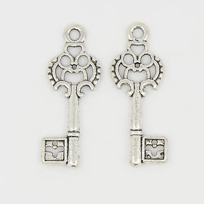 Steampunk Key - Silver 28x12mm