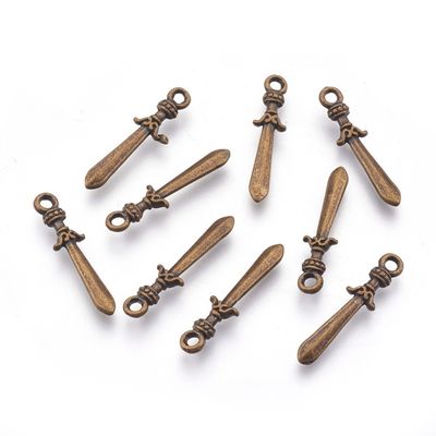 Sword Charm - Bronze 23x5mm