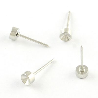 Point Back Earring Posts - Silver 3mm (Pair)