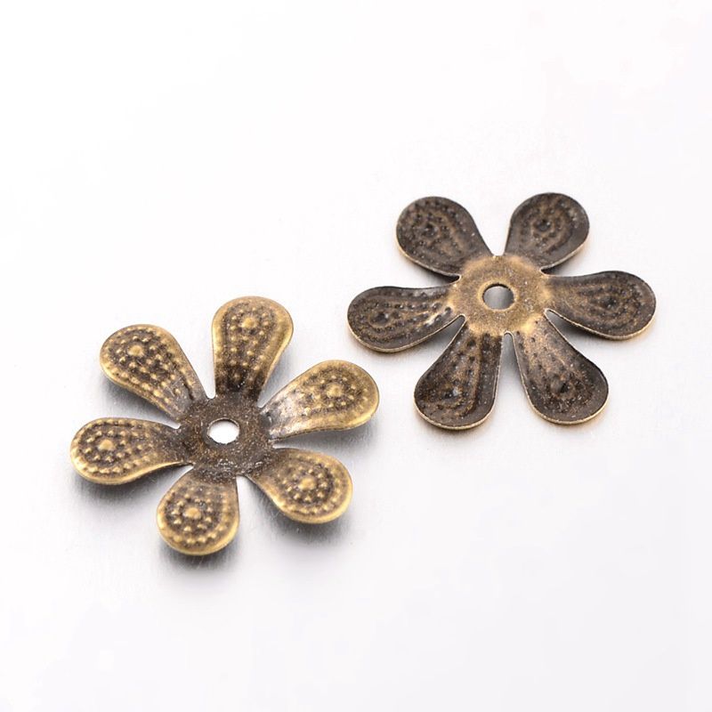 Flower Bead Cap - Bronze 16mm