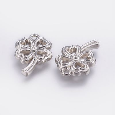4 Leaf Clover Charm - Silver 24x15mm