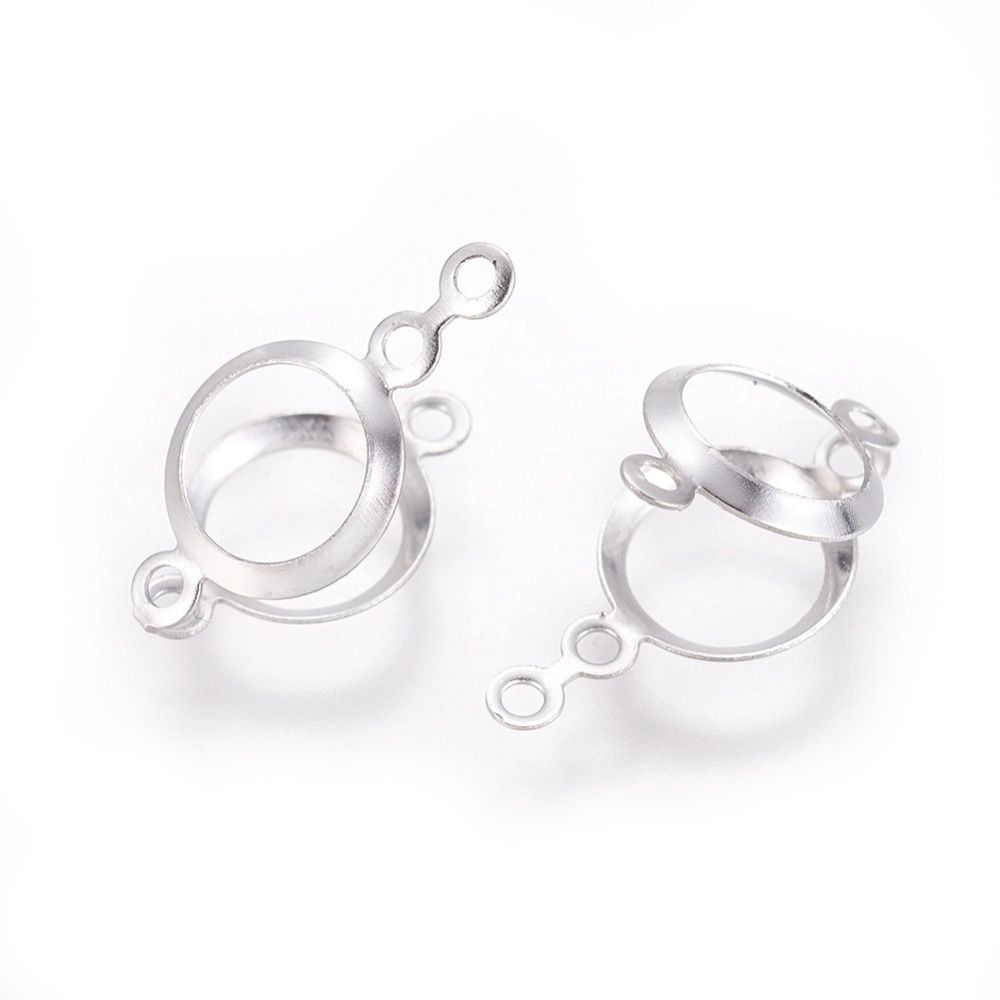 Bezel / Cage Open Back Flat Round - Silver 6mm Tray