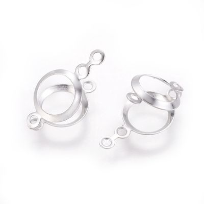 Bezel / Cage Open Back Flat Round - Silver 6mm Tray