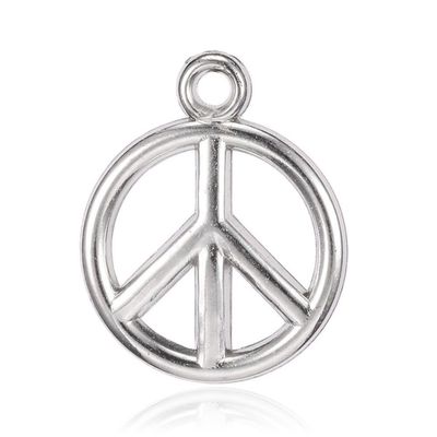 Peace Charm - Silver 19x15mm