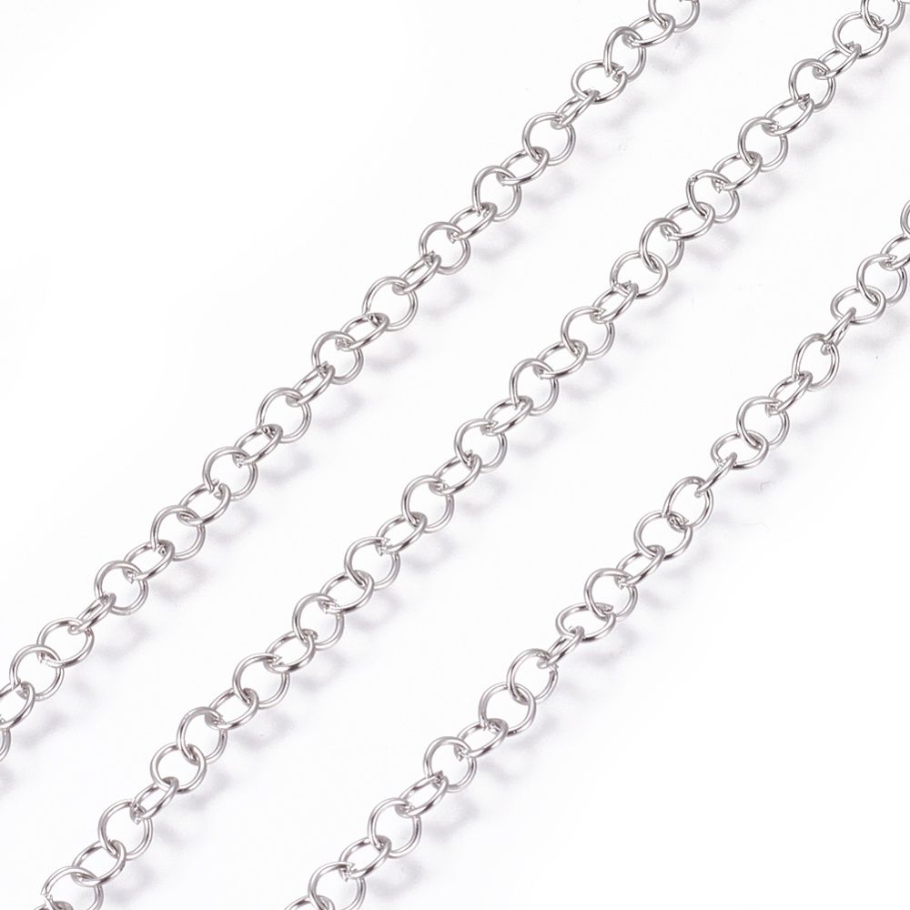 304 SS Rolo Belcher Chain - 3.7mm (Per M)