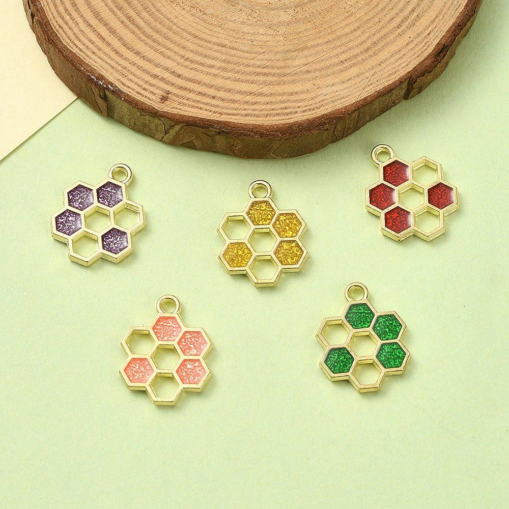 Enamel Honeycomb Earrings