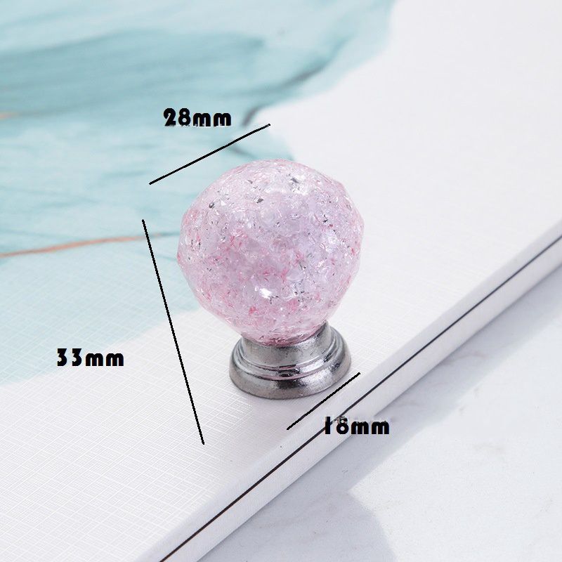 LP - Acrylic Crackle Knob - Pink x 10