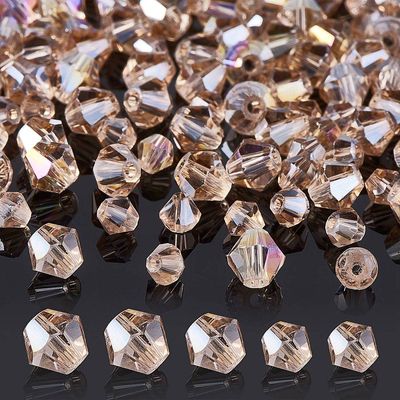 Bicone - Tri Mix 4mm (AB - Clear, Beige, Sky Blue)