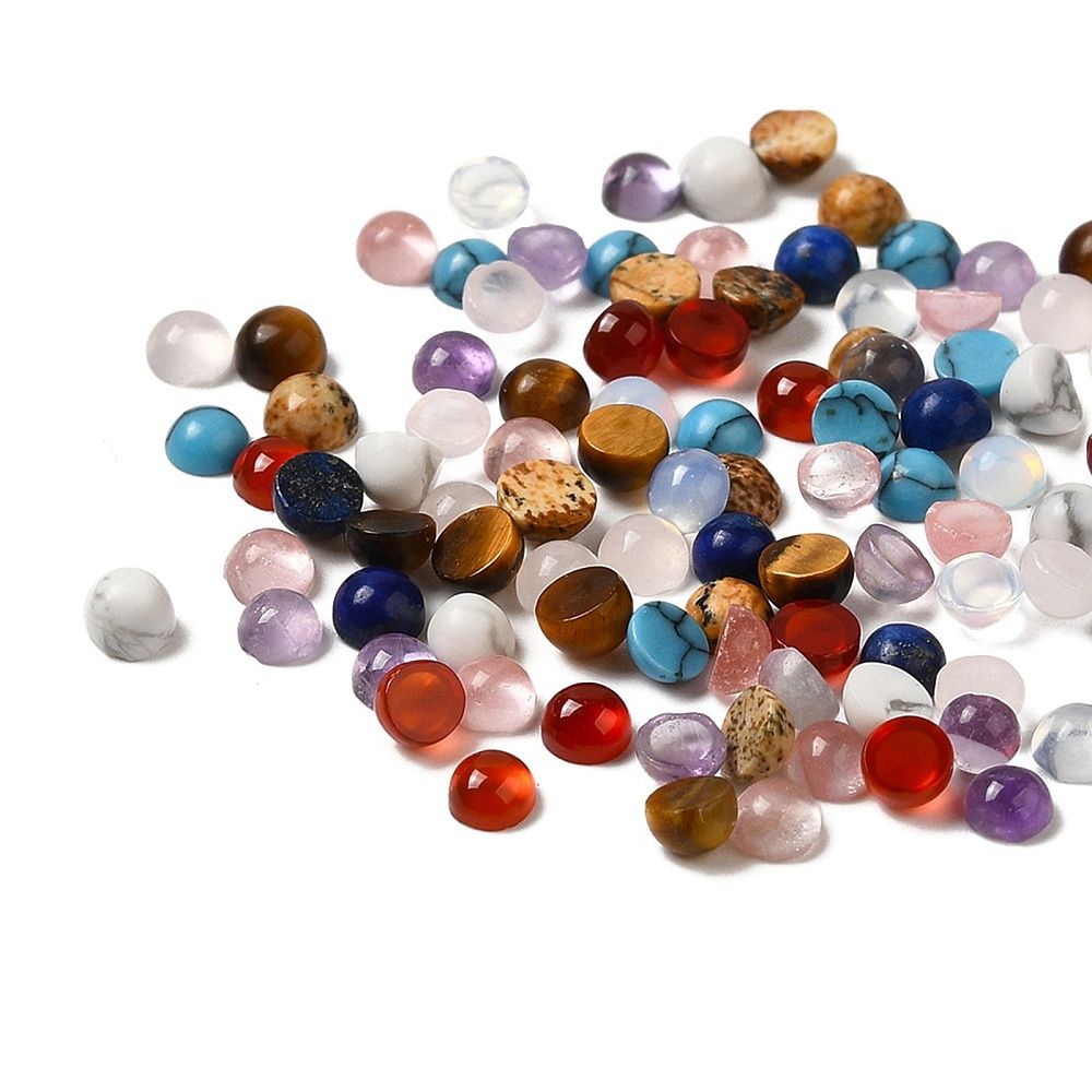 Semi Precious Cabochon Mix - 3mm x 100 Pieces