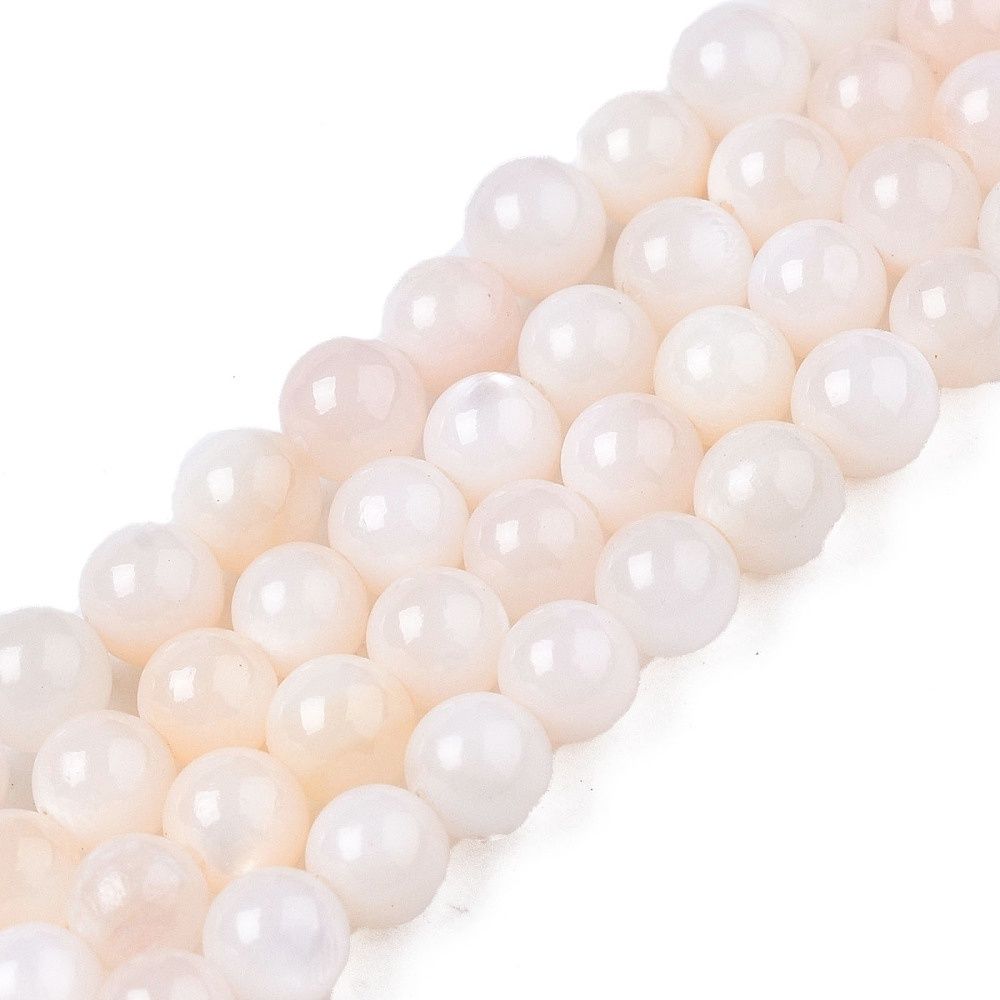 Freshwaster Shell Round - Blue &amp; White Mix 3mm