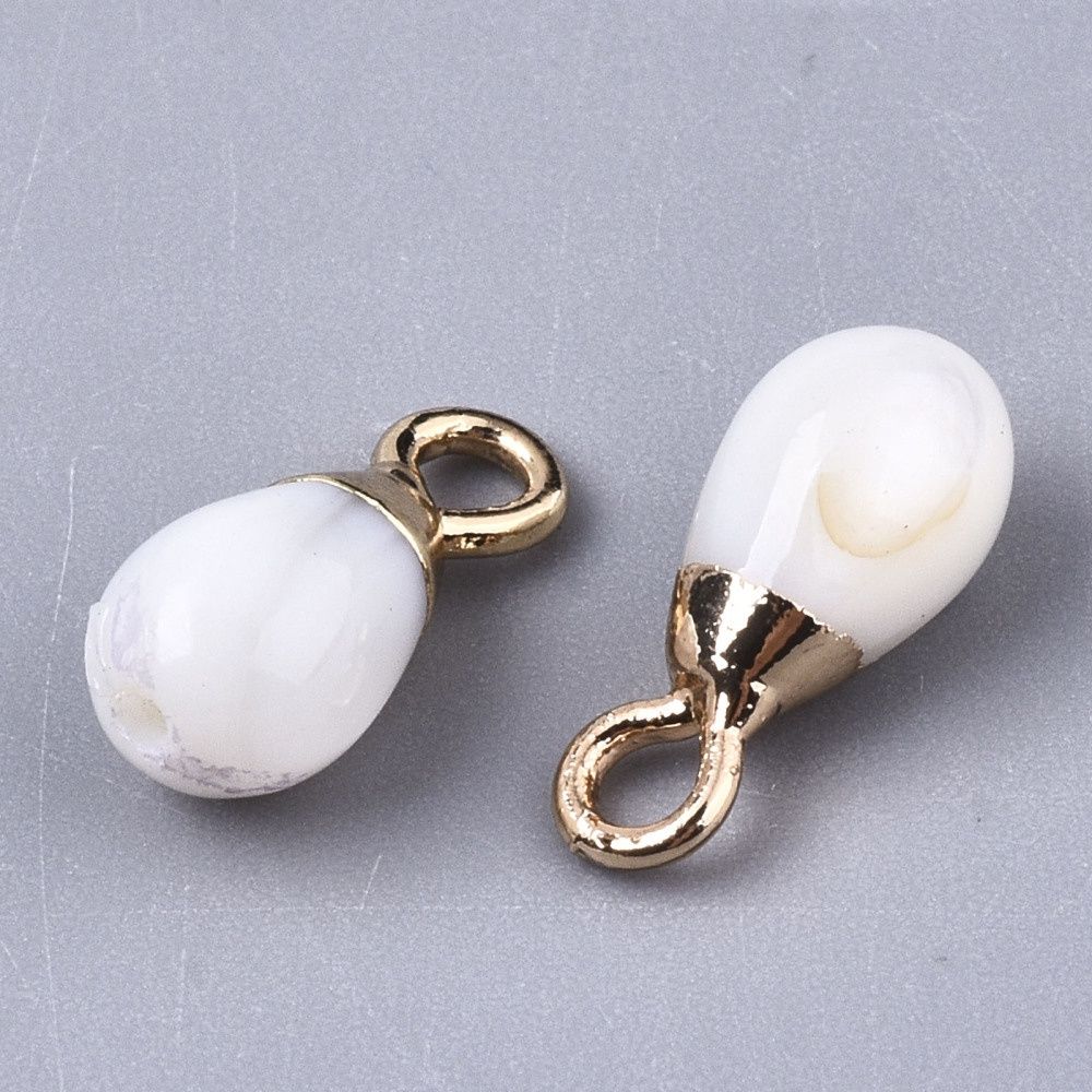 Freshwater Shell Drop Earring (Electroplate  Dip)