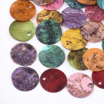 Coloured Akoya Mother of Pearl Flat Round - 15mm
